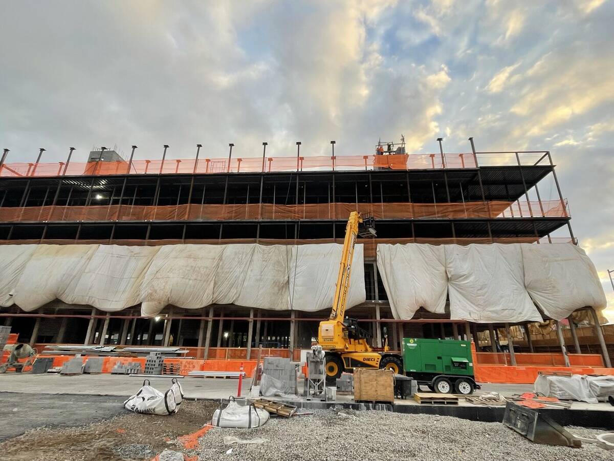 Building frame taking shape on a new construction project