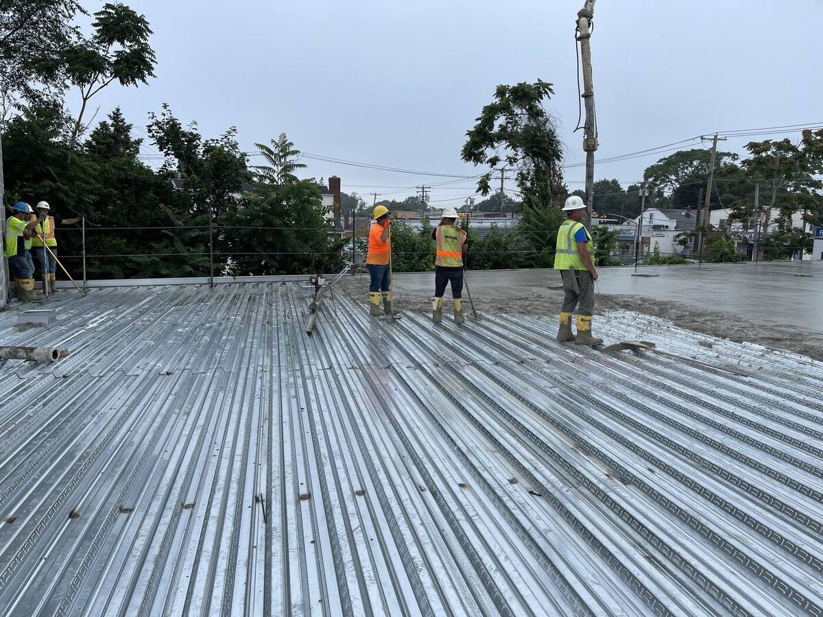 Concrete formwork on a new construction job site