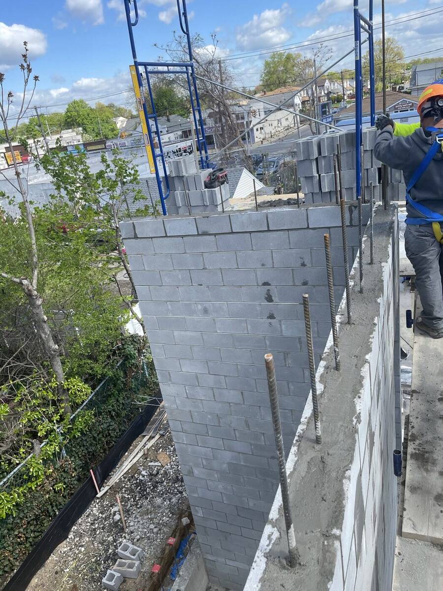 Concrete formwork on a new construction job site
