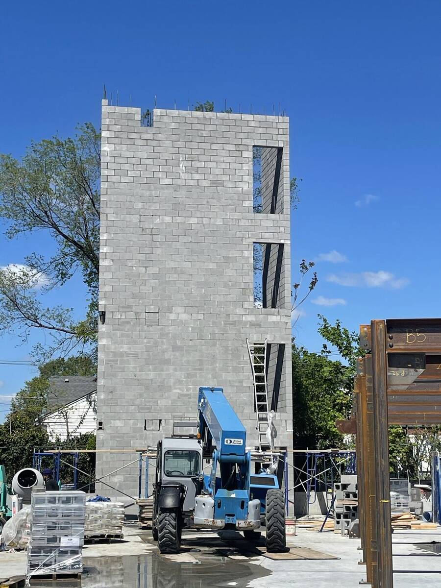 Concrete formwork on a new construction job site