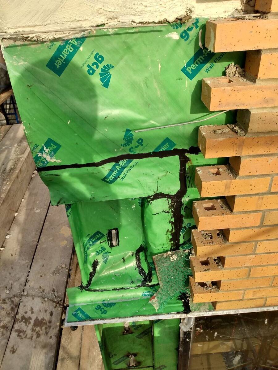 Roof membrane waterproofing installation in progress
